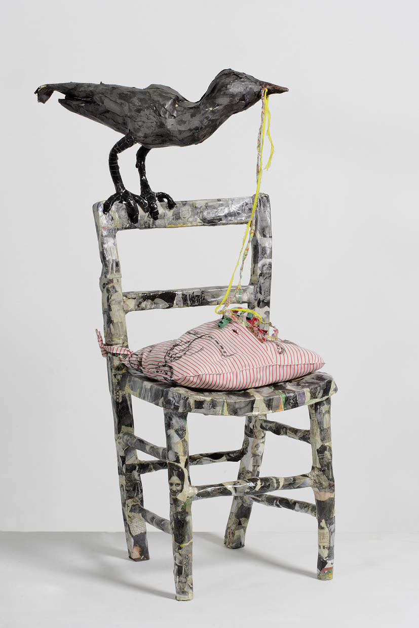 Crow on a Chair by Lynne Bebb